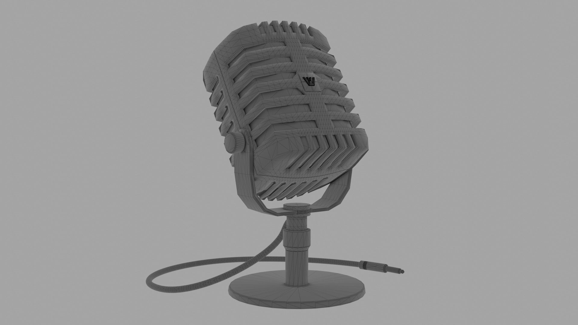 microphone vintage 3D model_2