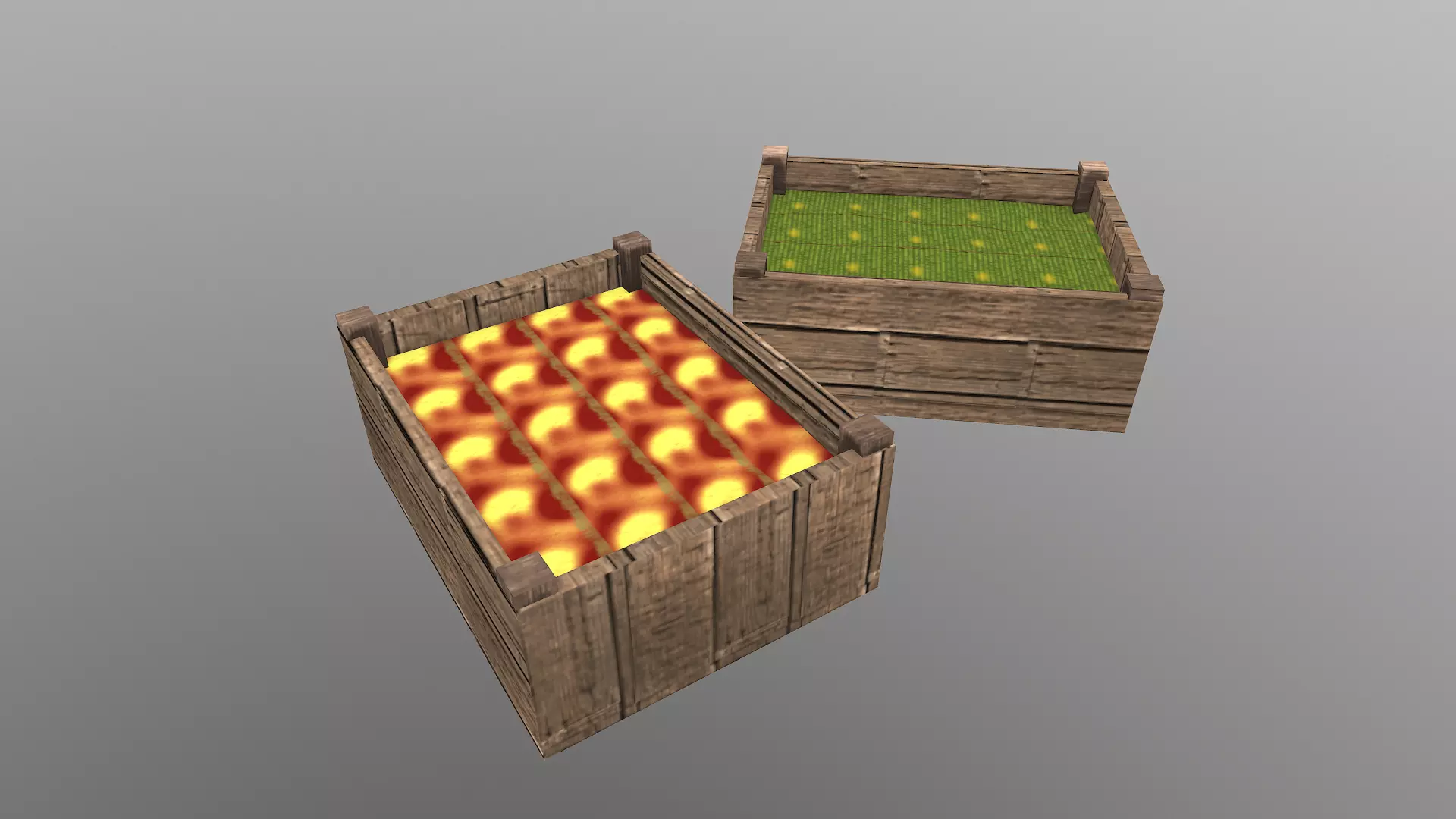 Low Poly Fruit Boxes Free low-poly 3D model
