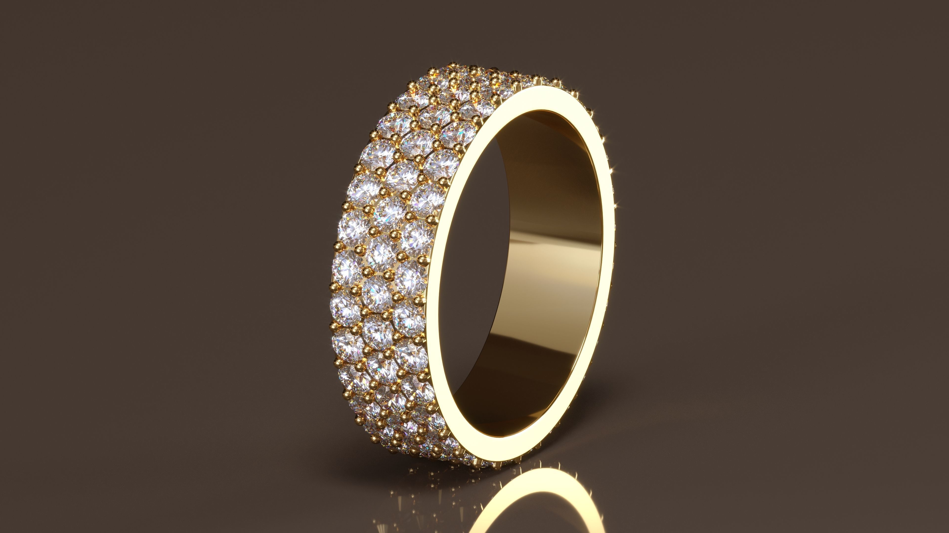 Infinity ring with diamonds 3D print model_2
