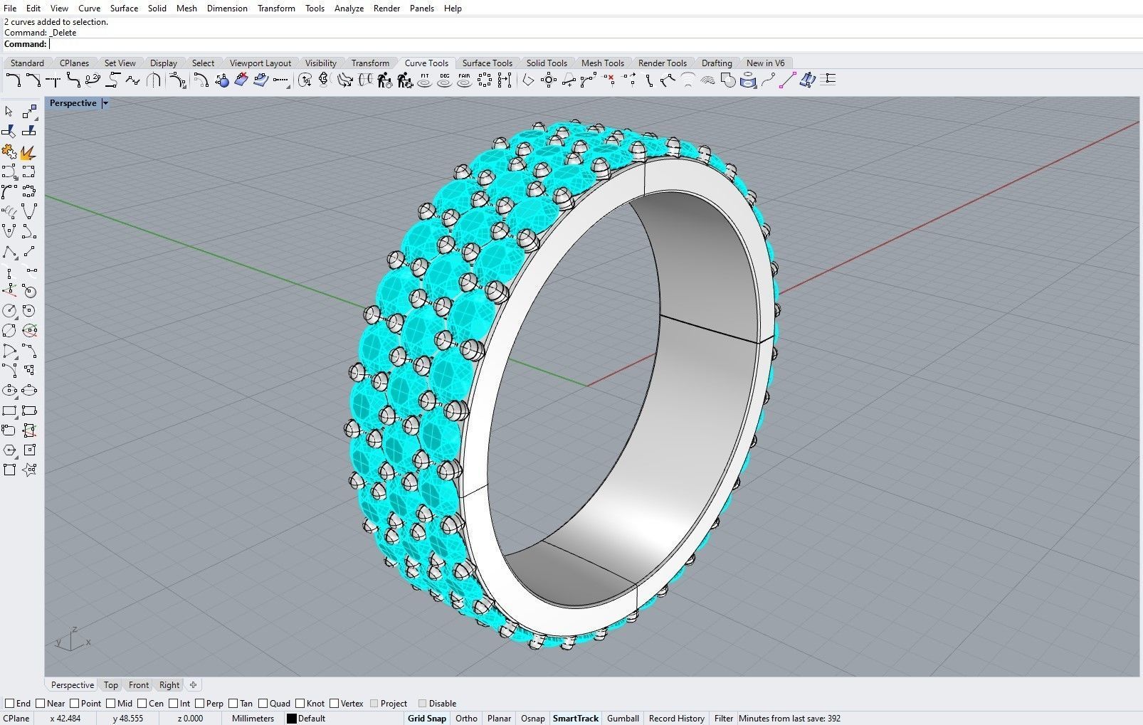Infinity ring with diamonds 3D print model_9