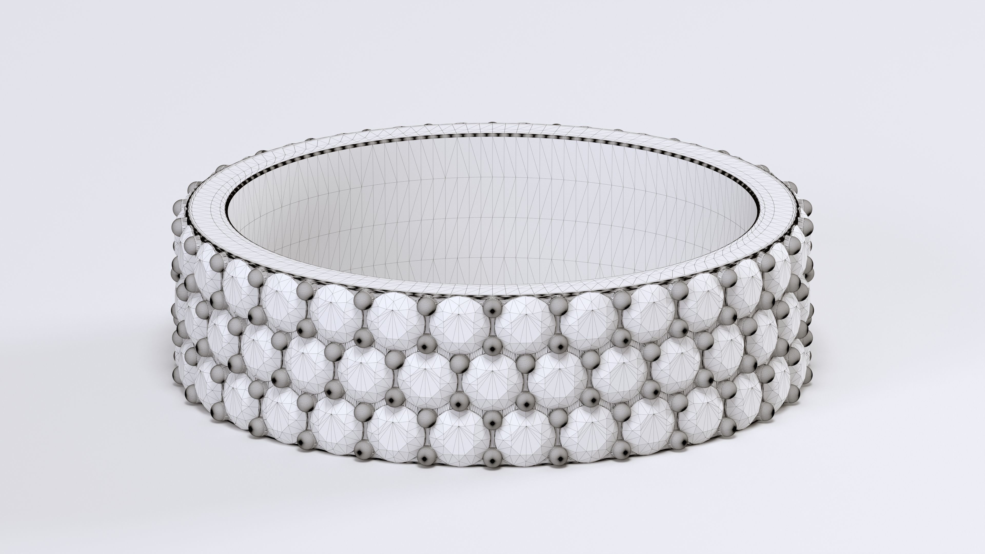 Infinity ring with diamonds 3D print model_10