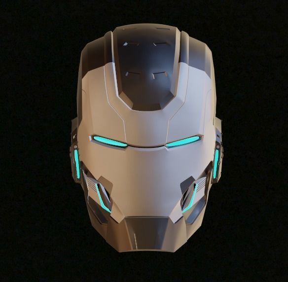 Ironman Mark 25 Striker Helmet 3D Printable Model w Inner Detail 3D print model_3