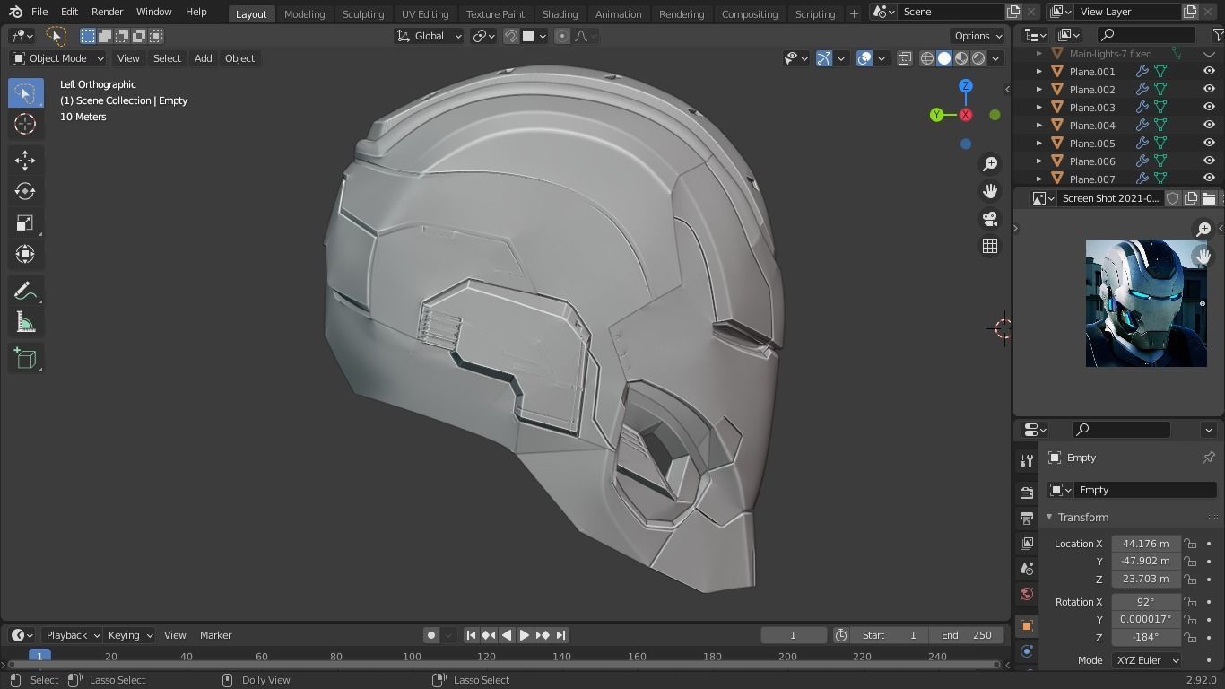Ironman Mark 25 Striker Helmet 3D Printable Model w Inner Detail 3D print model_7