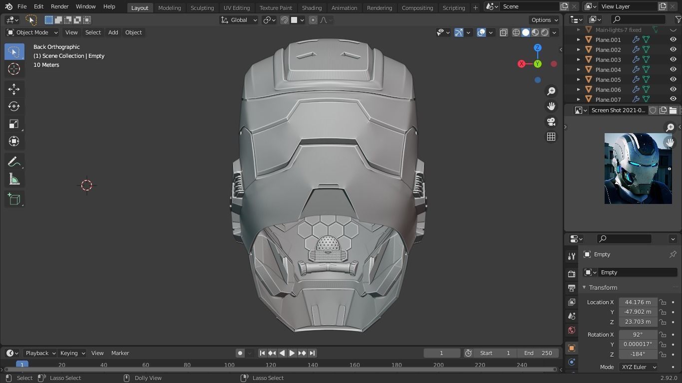 Ironman Mark 25 Striker Helmet 3D Printable Model w Inner Detail 3D print model_6