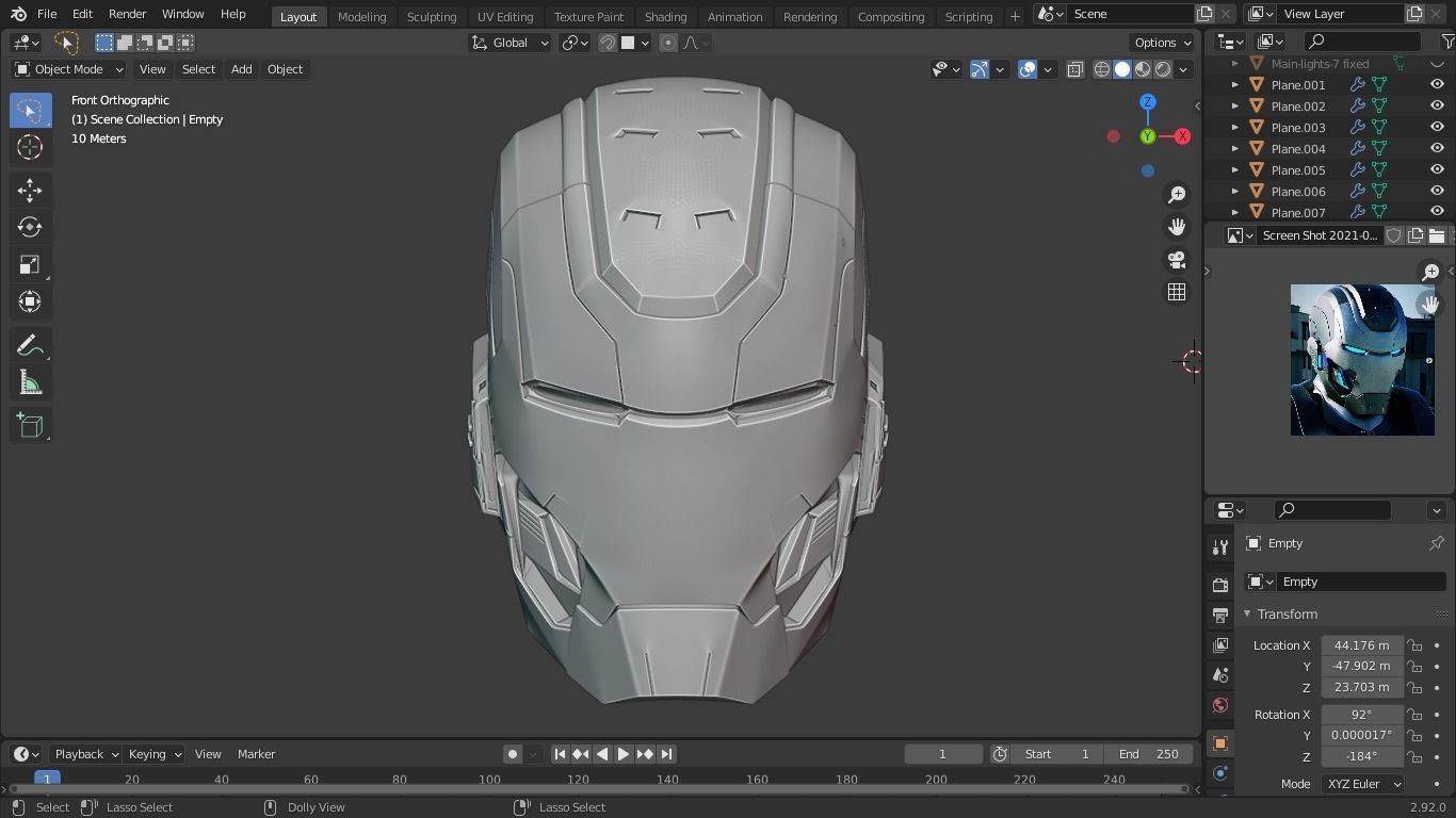 Ironman Mark 25 Striker Helmet 3D Printable Model w Inner Detail 3D print model_8