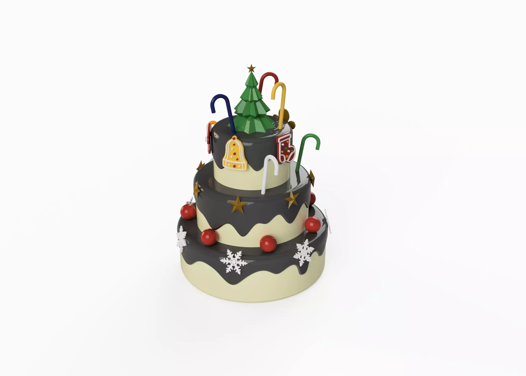 Christmas Cake 3D print model_0