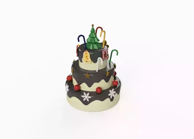 Christmas Cake 3D print model Christmas Cake 3D print model