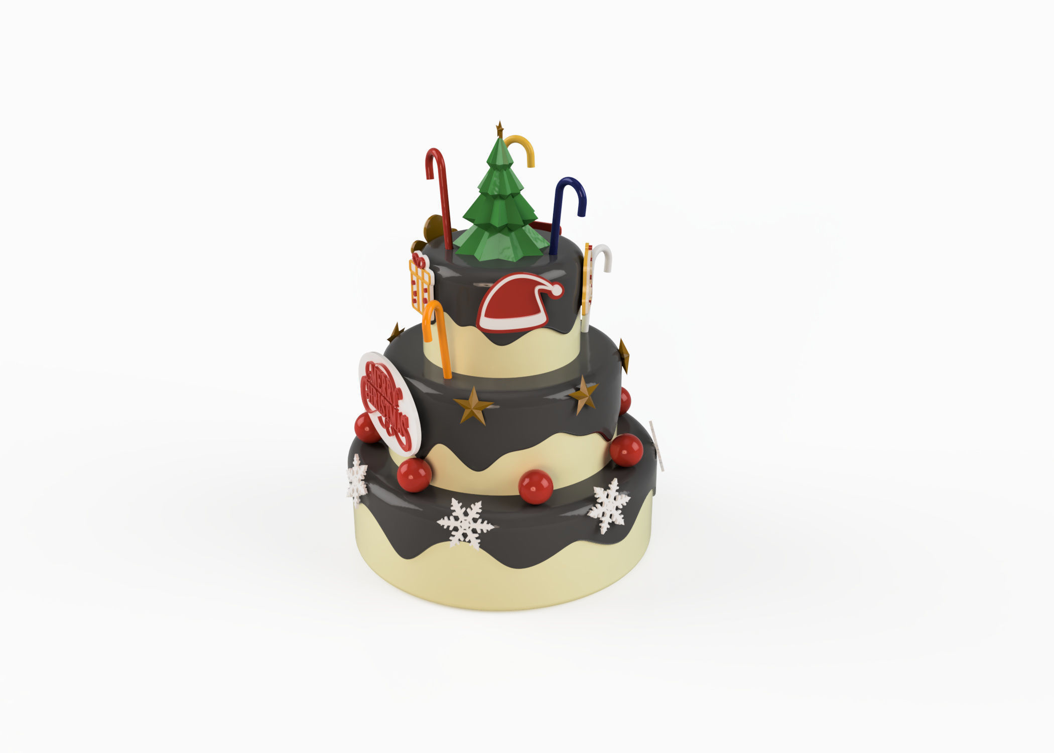 Christmas Cake 3D print model_2