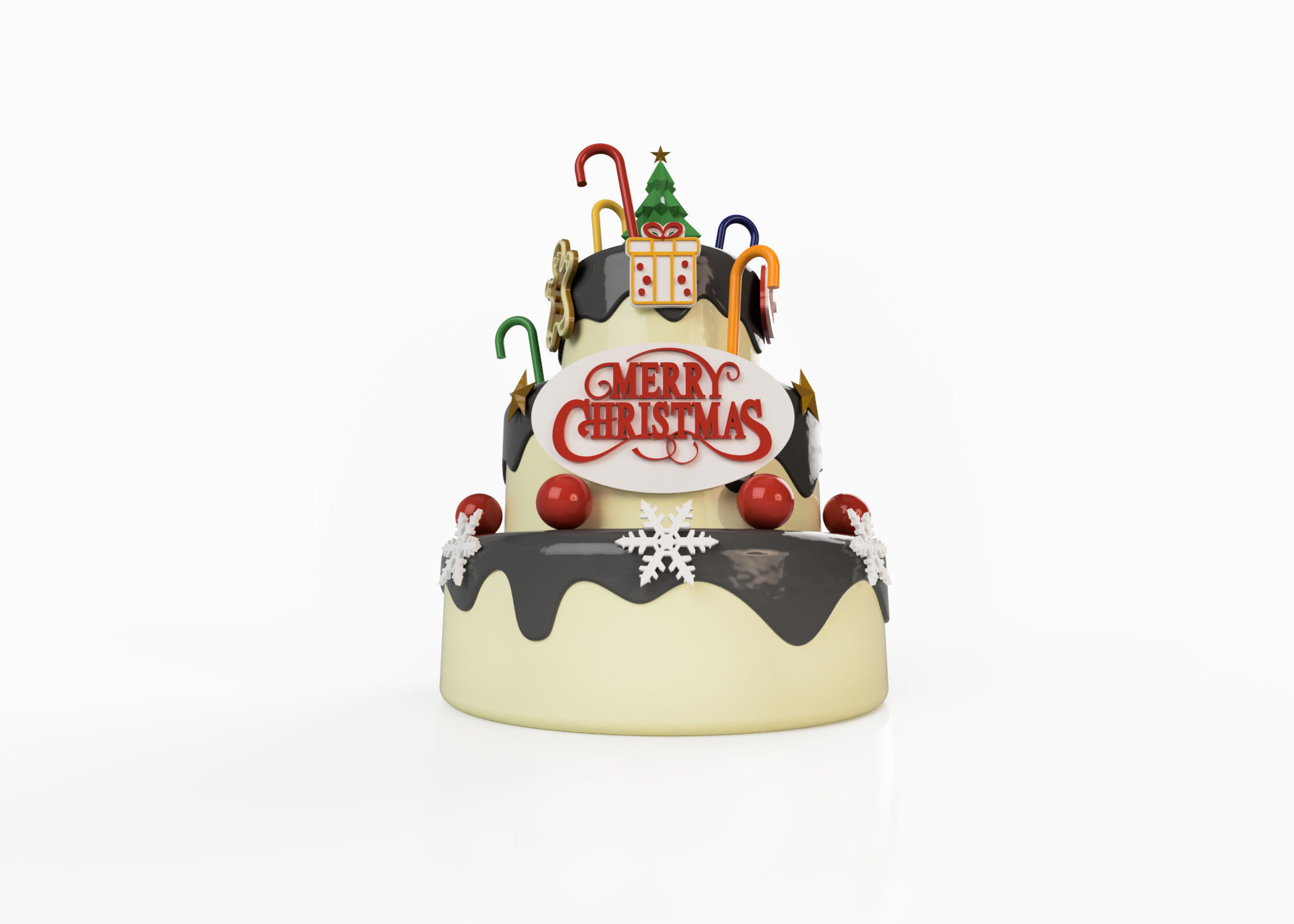 Christmas Cake 3D print model_3