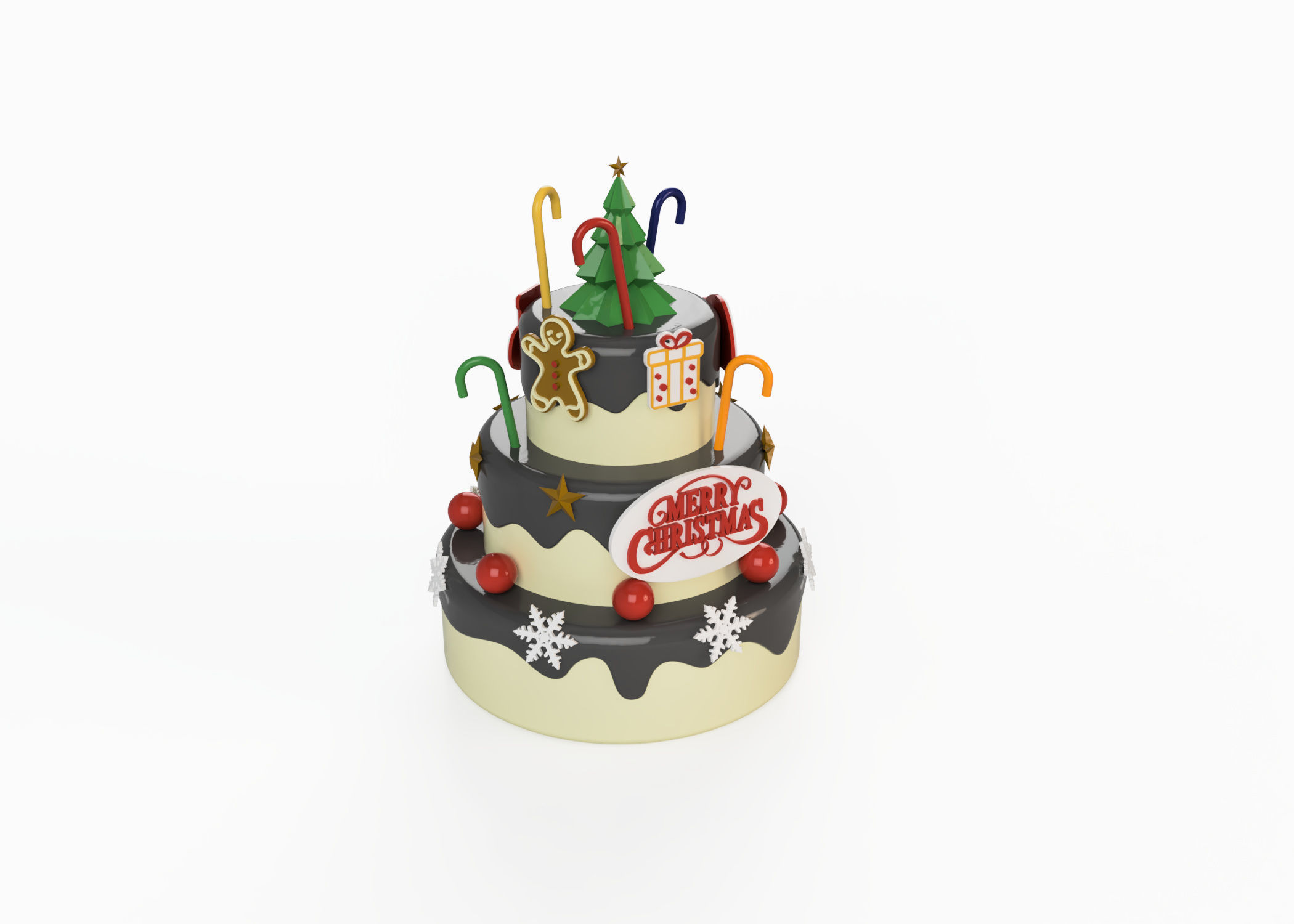 Christmas Cake 3D print model_1