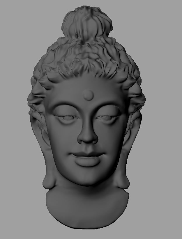 Buddha head 3D print model_1