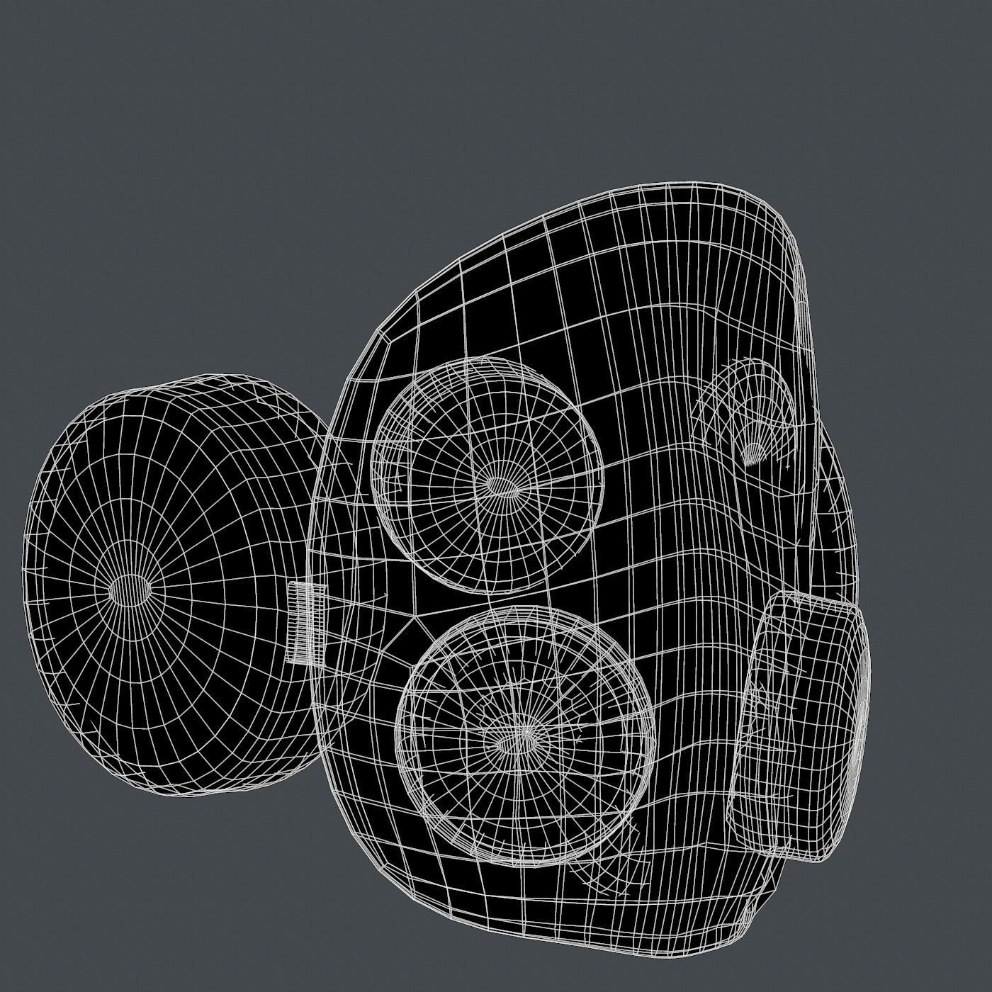 Gas mask helmet 3d model scifi Low-poly Low-poly 3D model_6