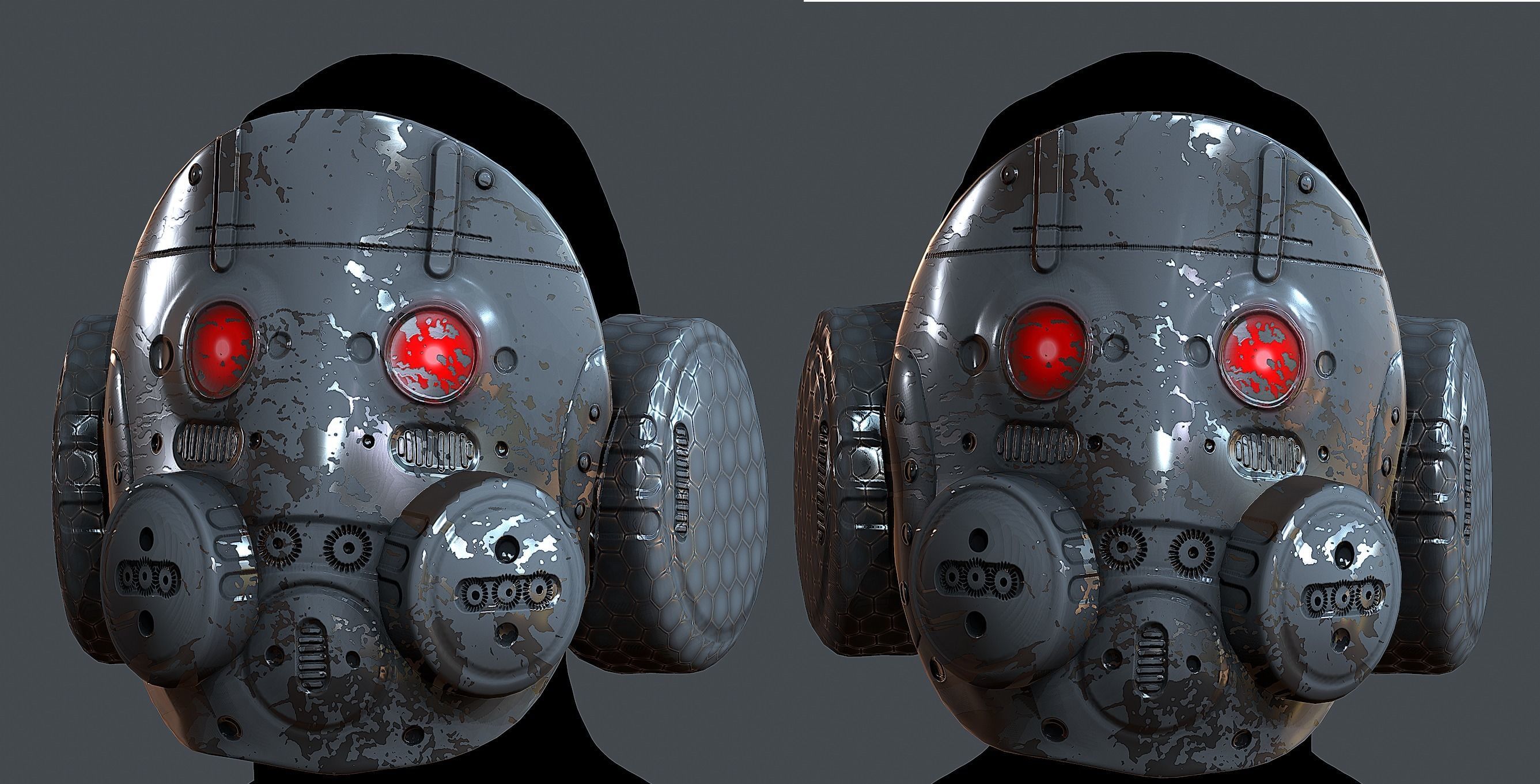 Gas mask helmet 3d model scifi Low-poly Low-poly 3D model_1