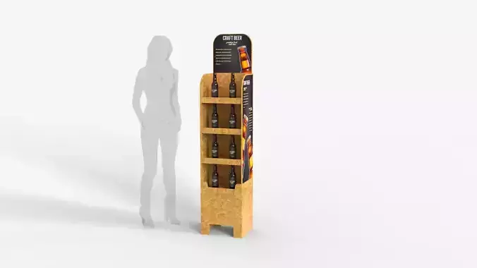 Beer Wooden Rack Display 3 3D model