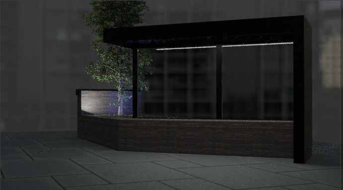 Bus Station parks  3D model_3