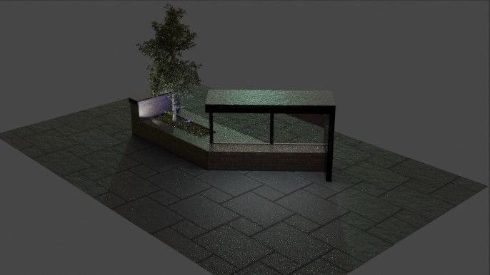 Bus Station parks  3D model_1
