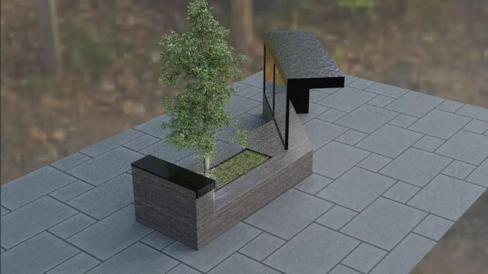 Bus Station parks  3D model_0