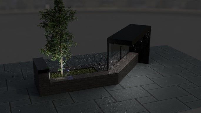 Bus Station parks  3D model_2