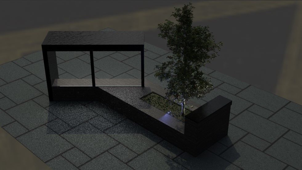 Bus Station parks  3D model_4