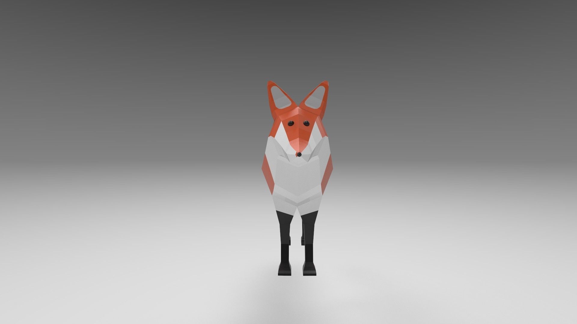 Low poly fox 3d Model Low-poly 3D model_3