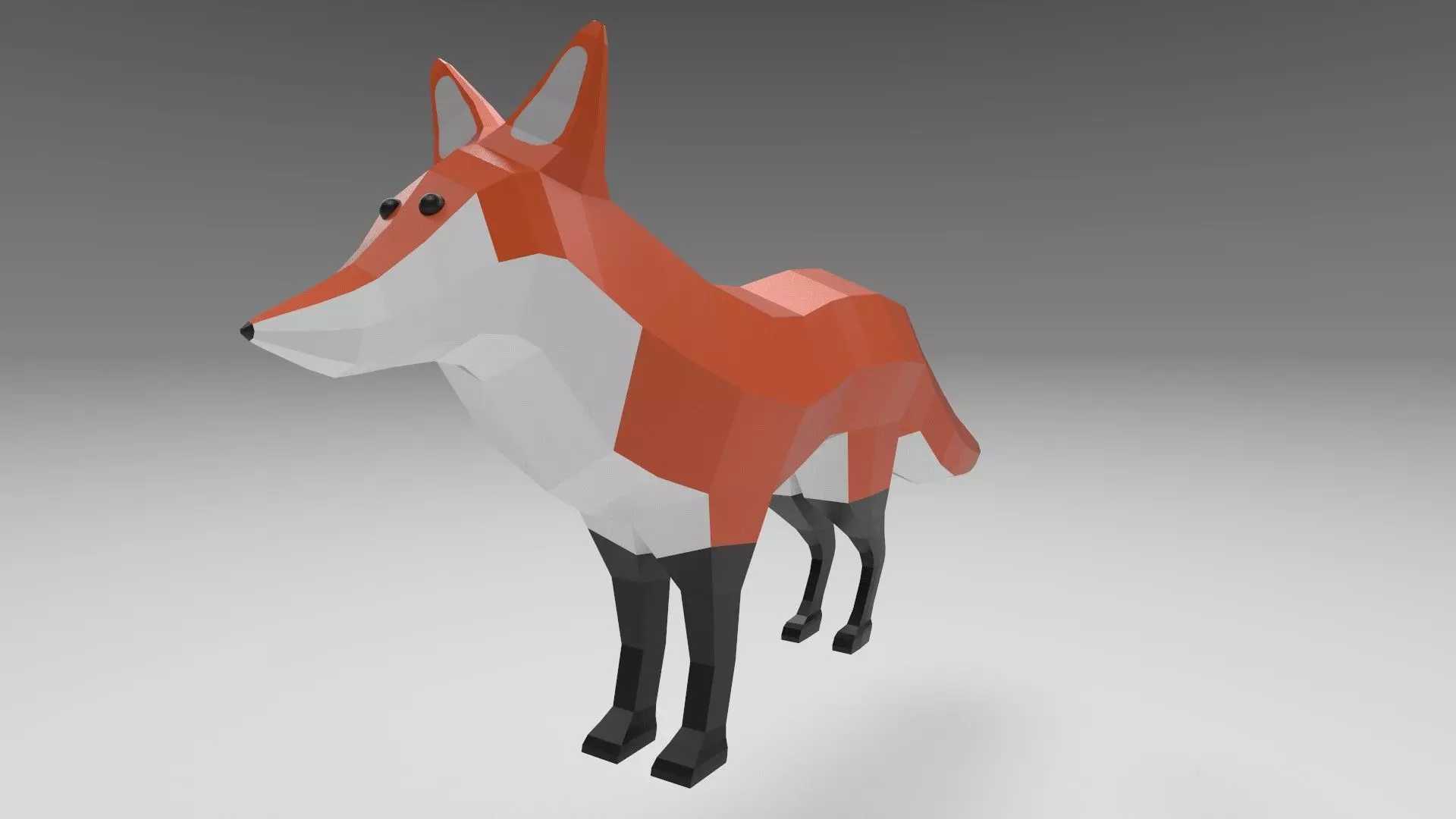 Low poly fox 3d Model Low-poly 3D model_0