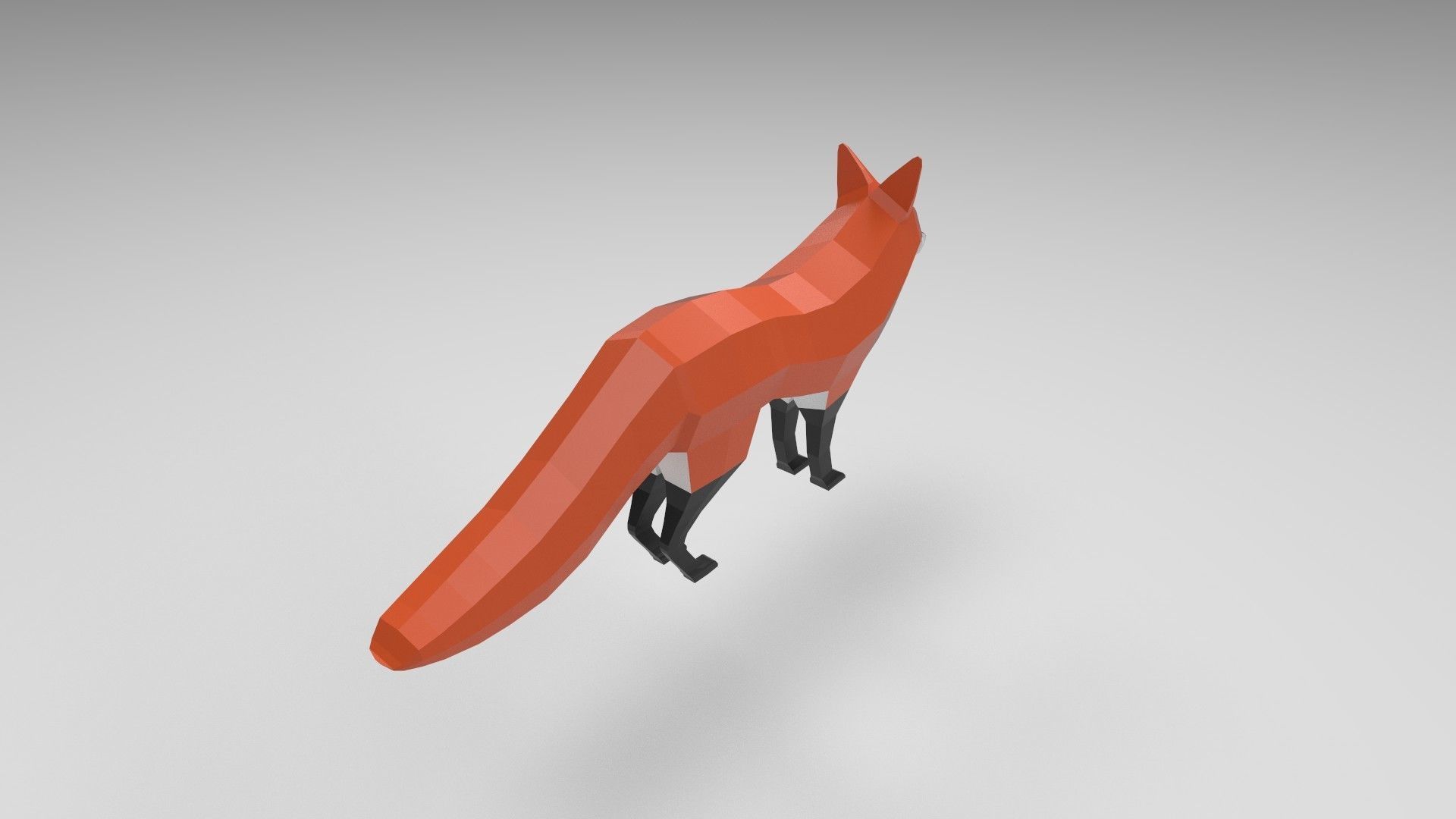 Low poly fox 3d Model Low-poly 3D model_4