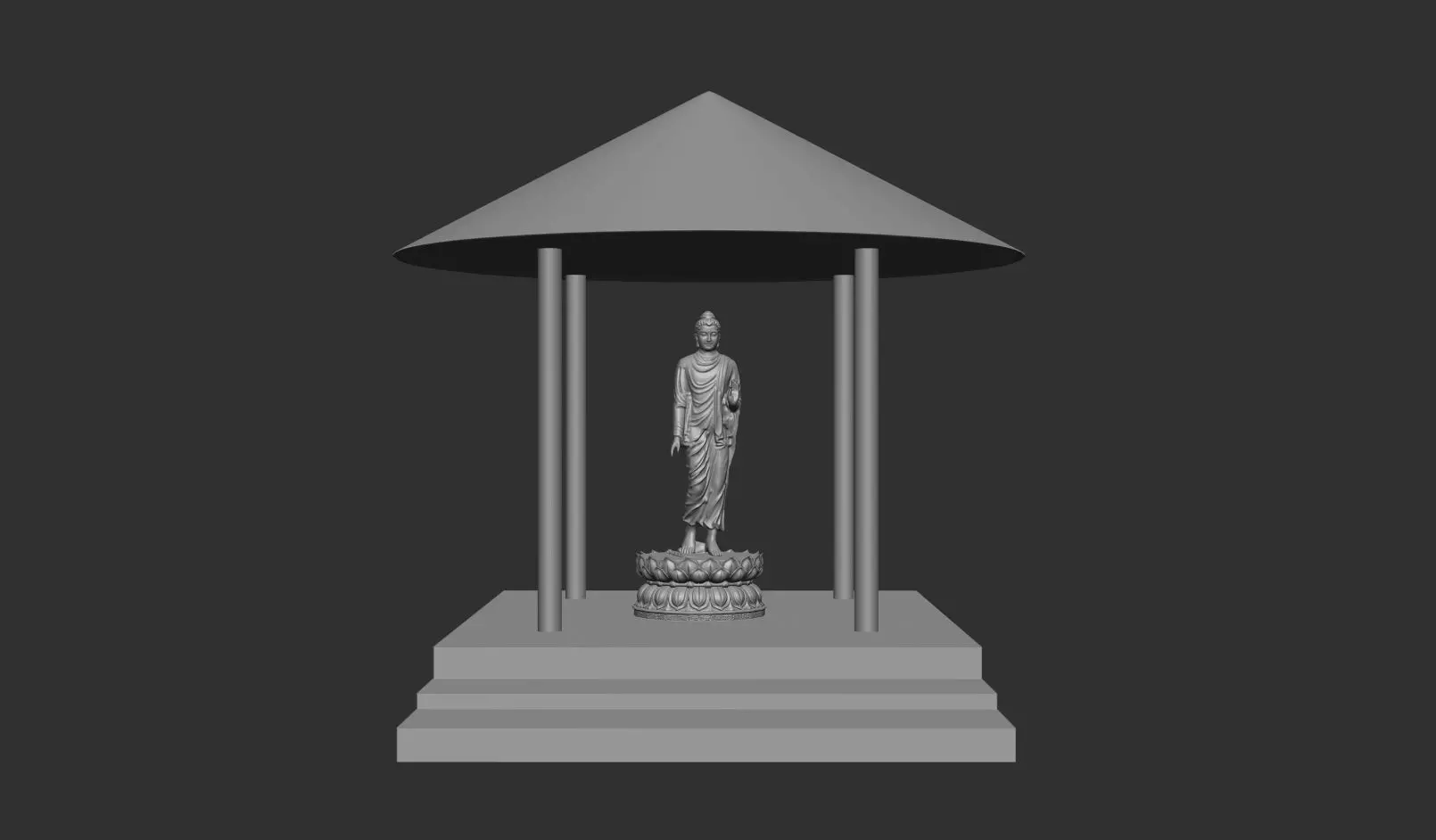 Buddha statue 3D print model_0