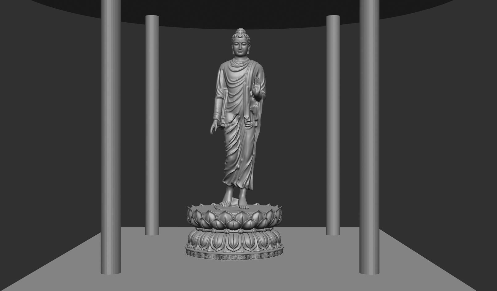 Buddha statue 3D print model_2
