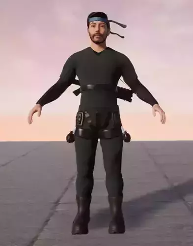 3D Army Character Low-poly 3D model