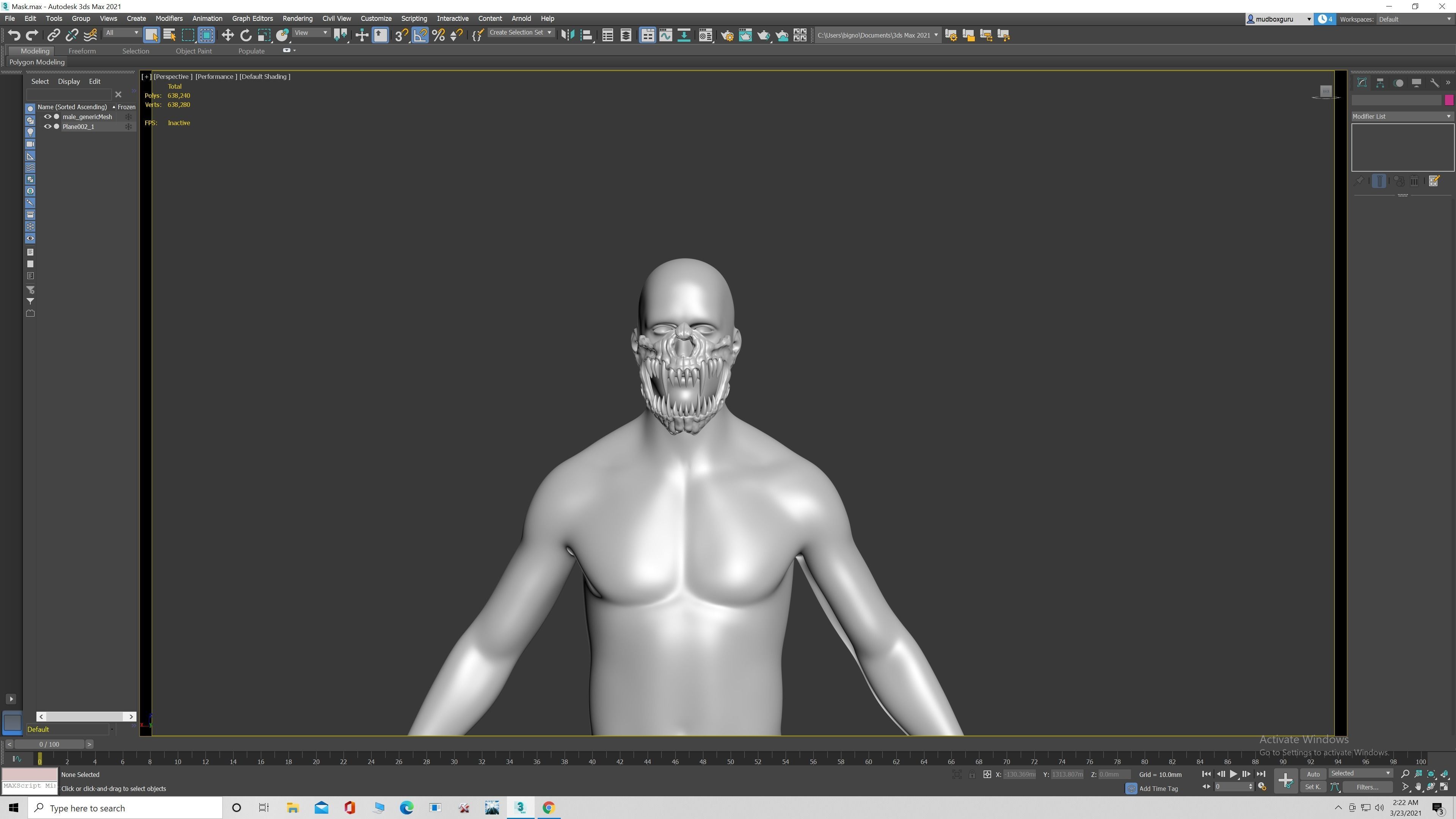 Sharp Teeth Demon Mask 3D print model_3