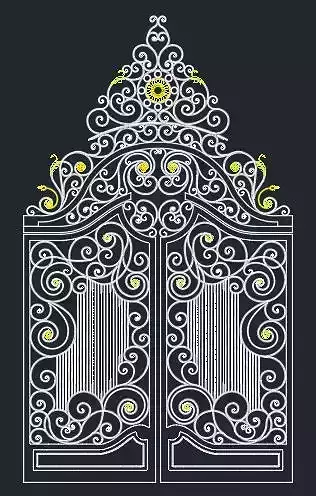 Door Gate 2 Iron Wings Art 001