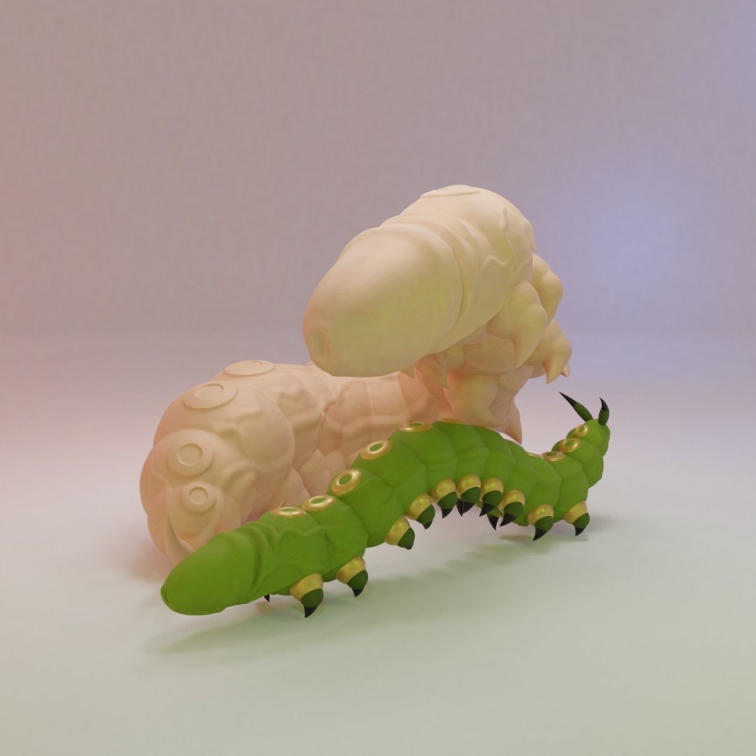 Cockterpillar caterpillar 3D print model_1