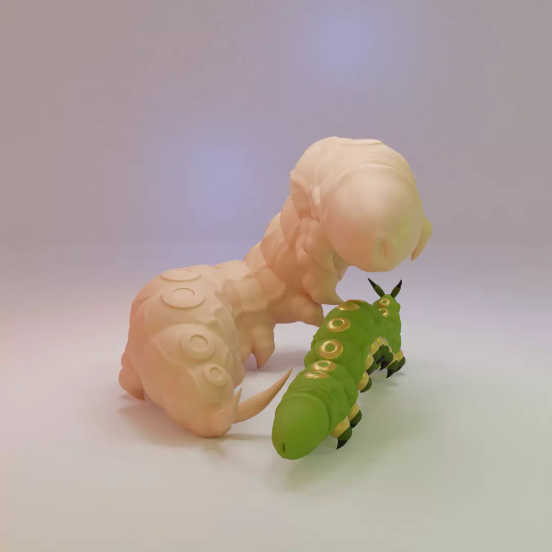 Cockterpillar caterpillar 3D print model_0