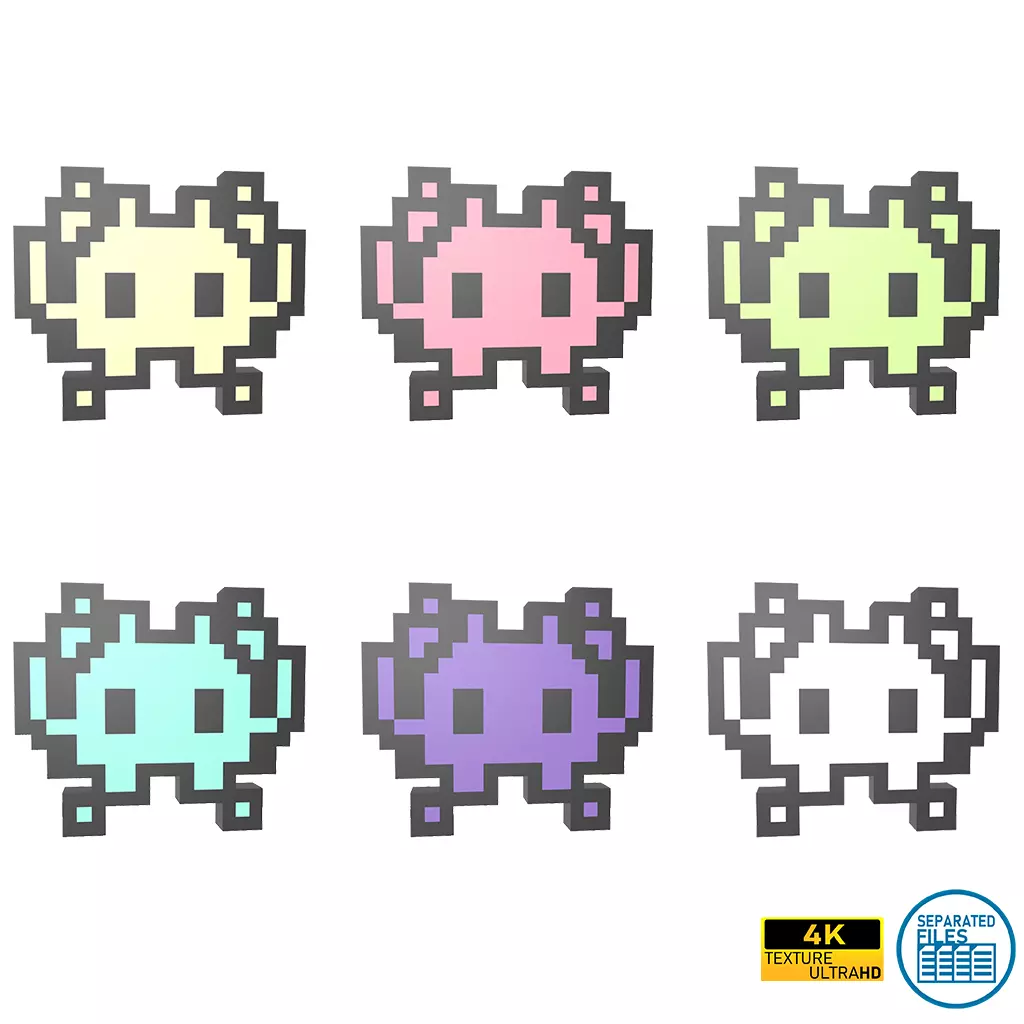 Apple Alien Monster Emoji Pack 01 Low-poly 3D model