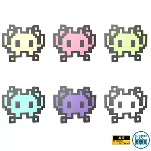 Apple Alien Monster Emoji Pack 01 Low-poly 3D model