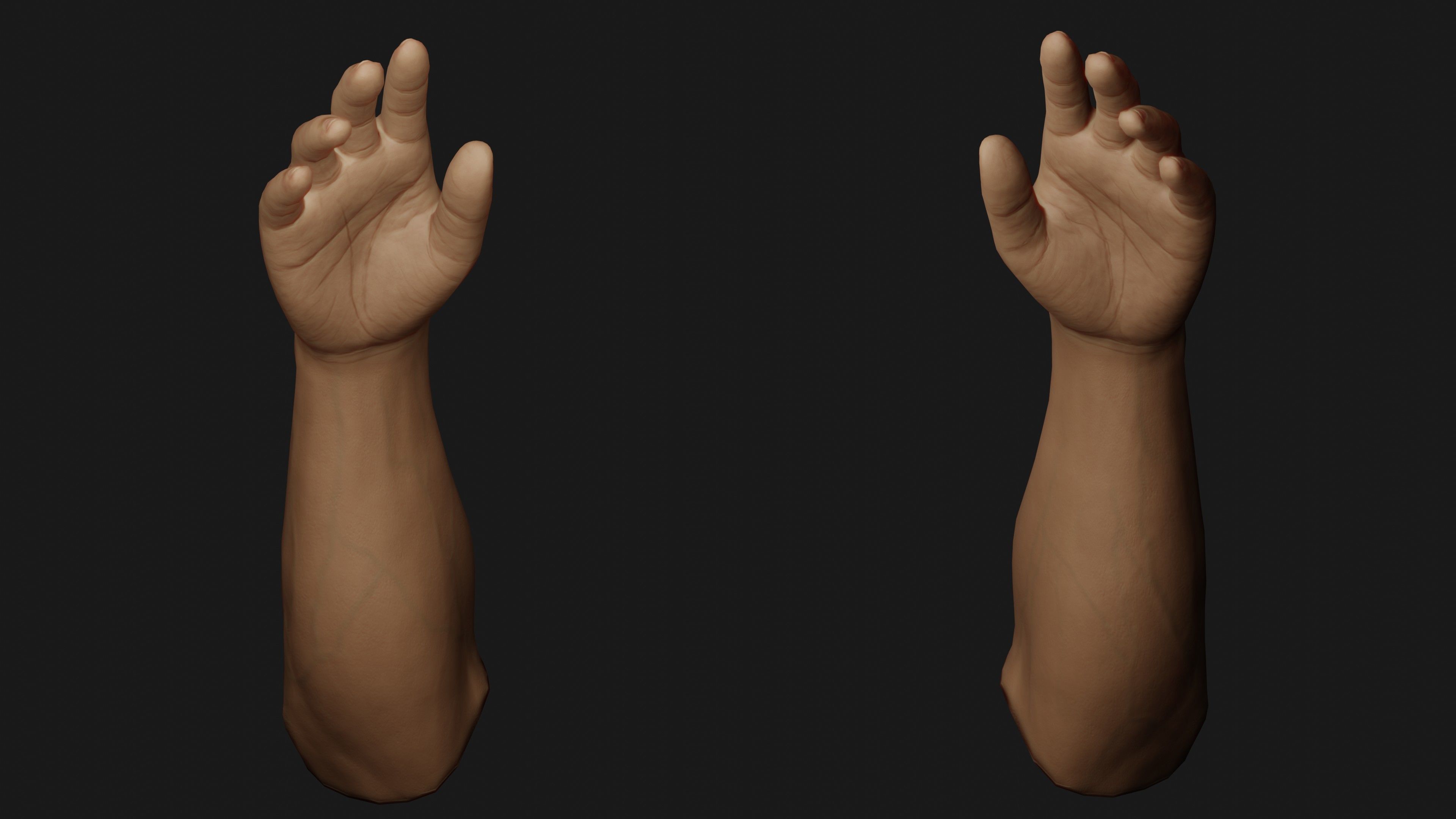 Male Hands Rigged Low-poly 3D model_20