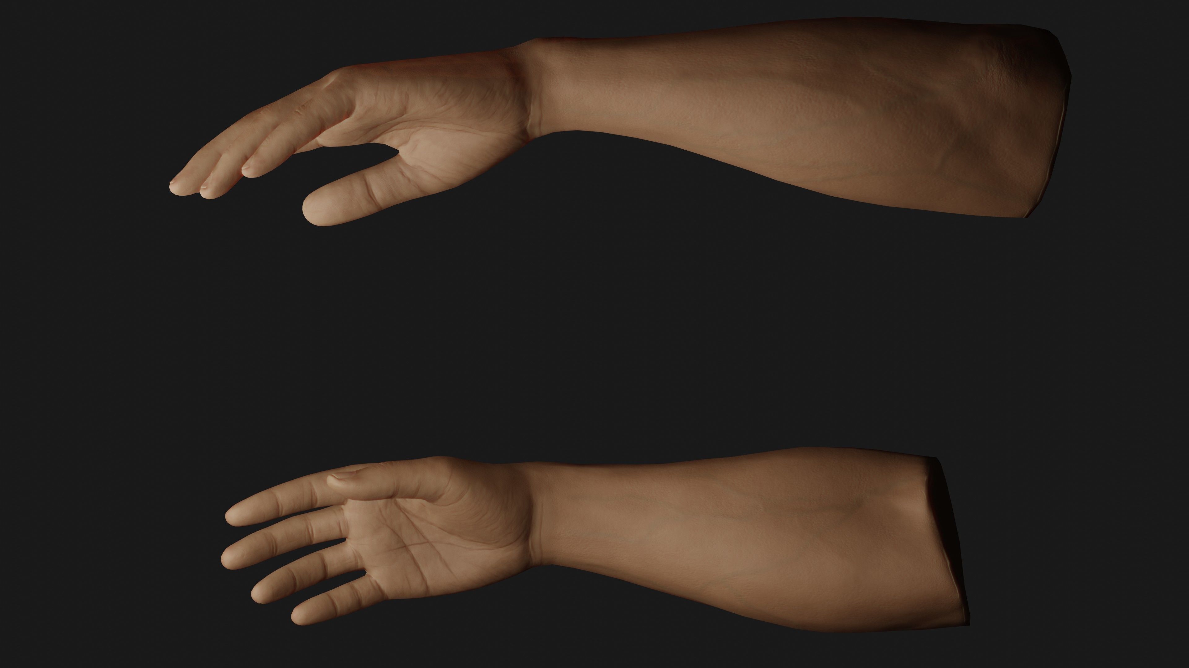 Male Hands Rigged Low-poly 3D model_18