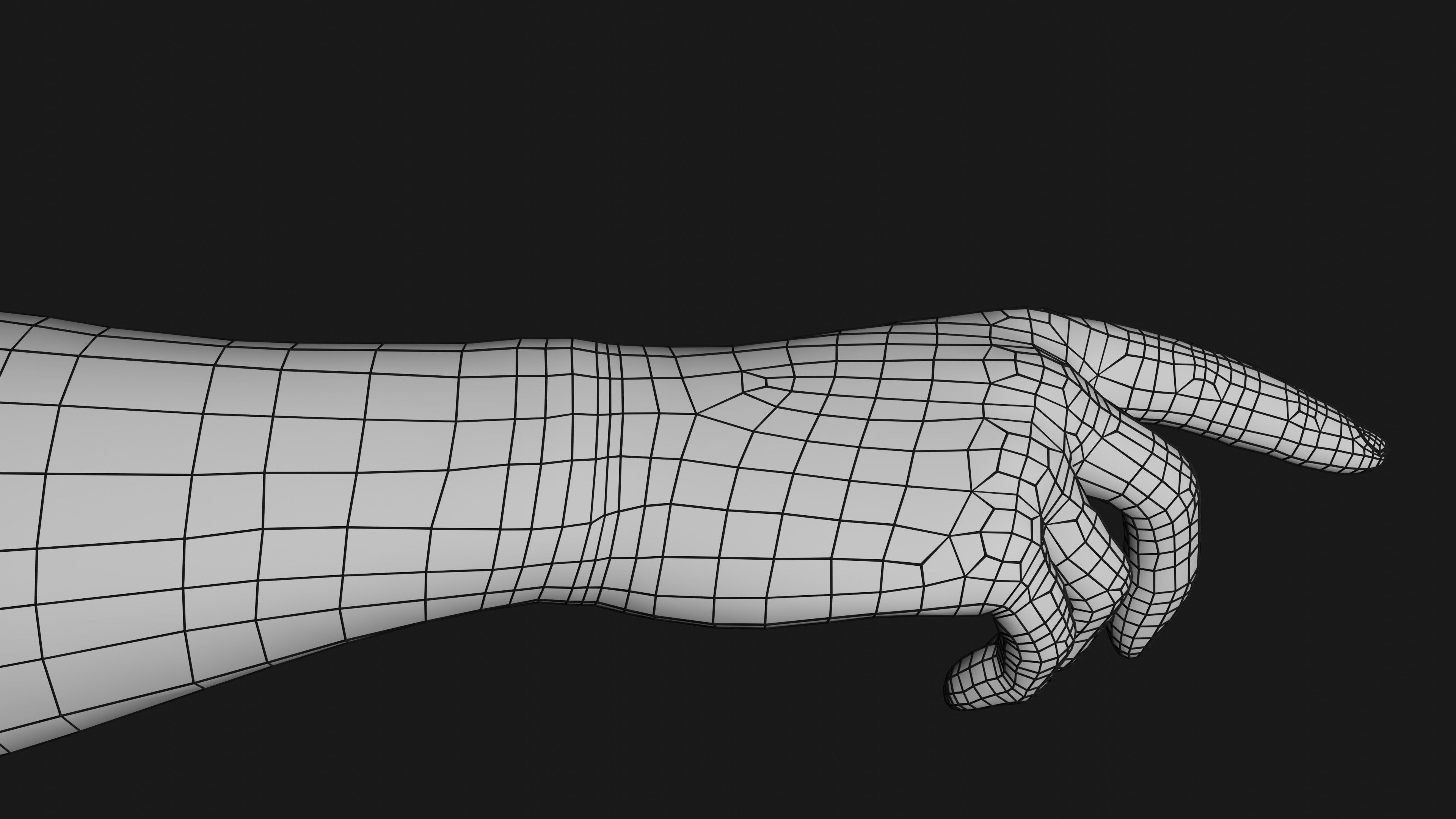 Male Hands Rigged Low-poly 3D model_29