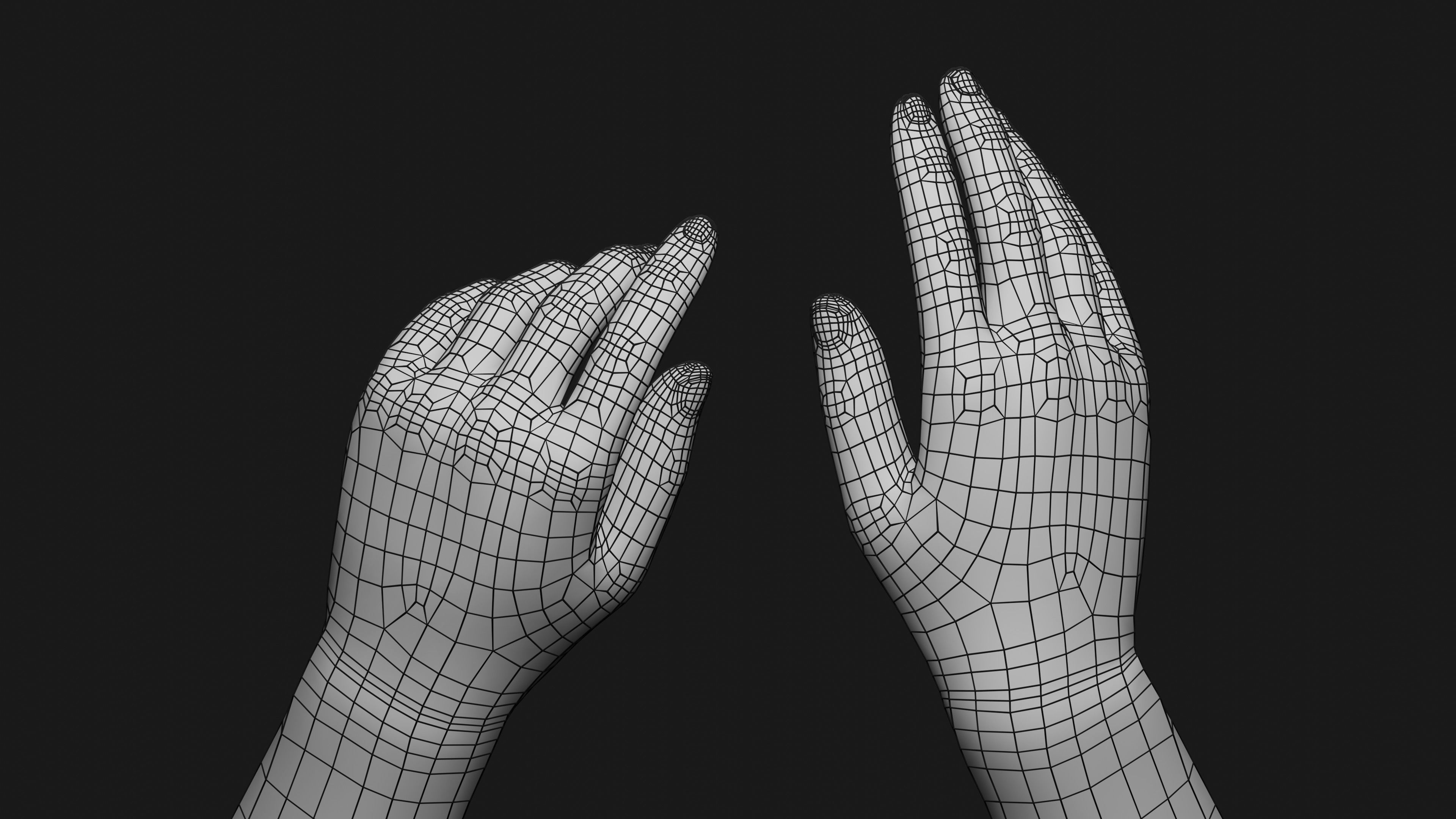 Male Hands Rigged Low-poly 3D model_38
