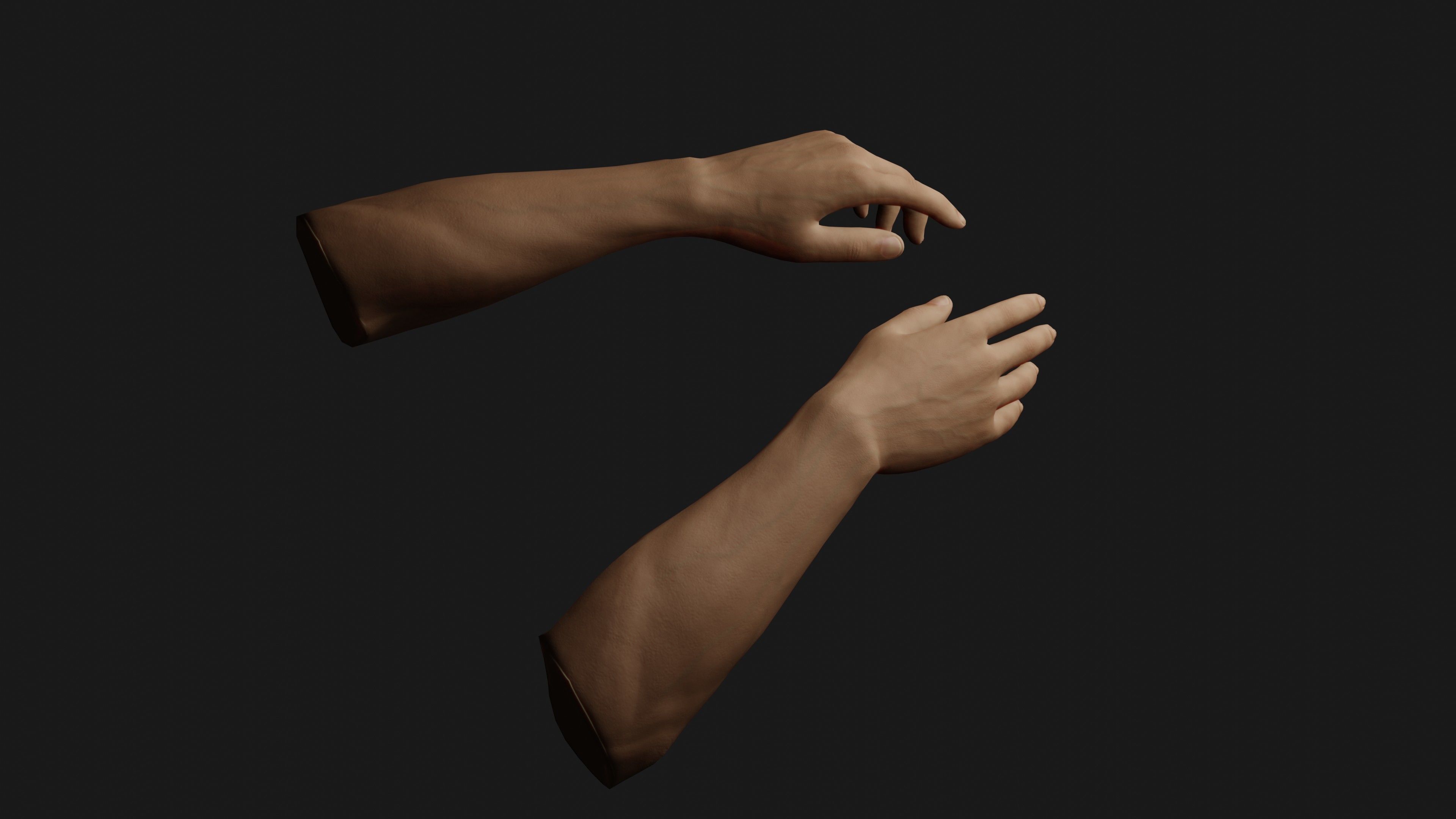 Male Hands Rigged Low-poly 3D model_5