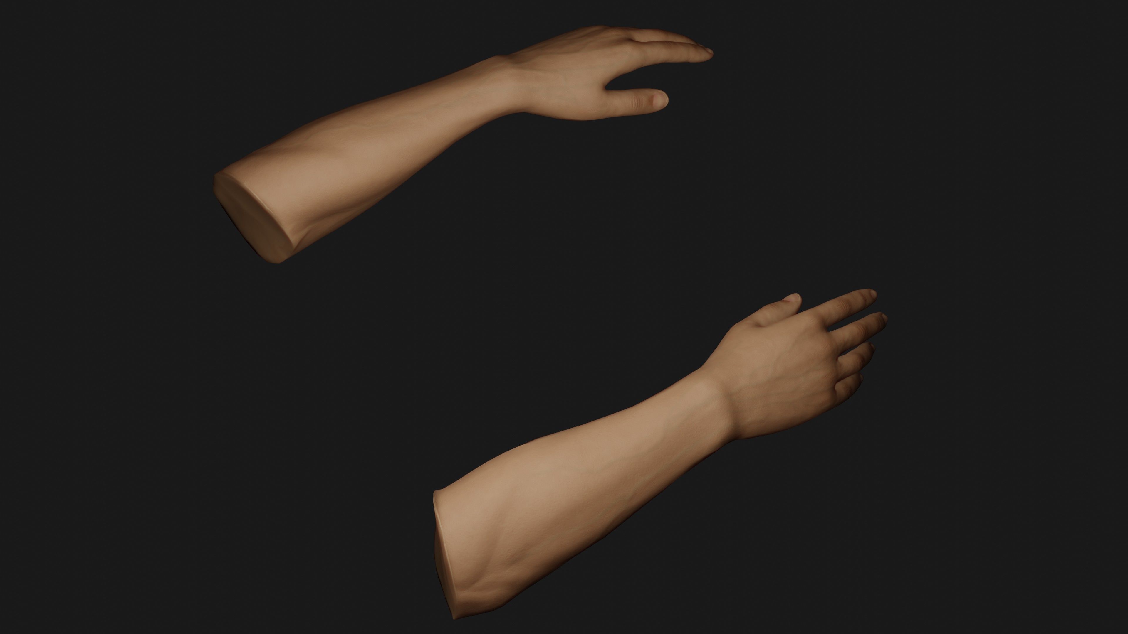 Male Hands Rigged Low-poly 3D model_22