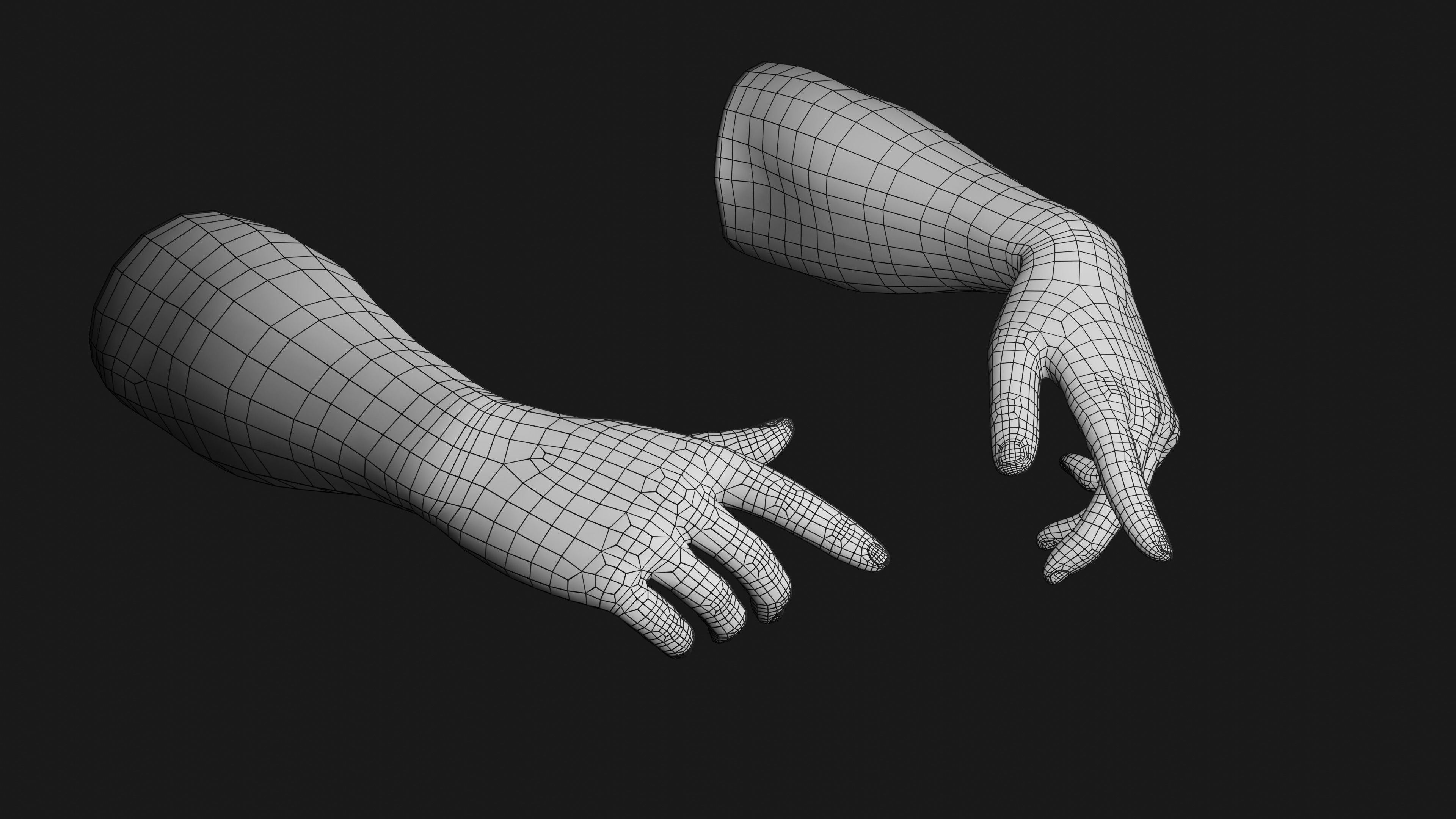 Male Hands Rigged Low-poly 3D model_25