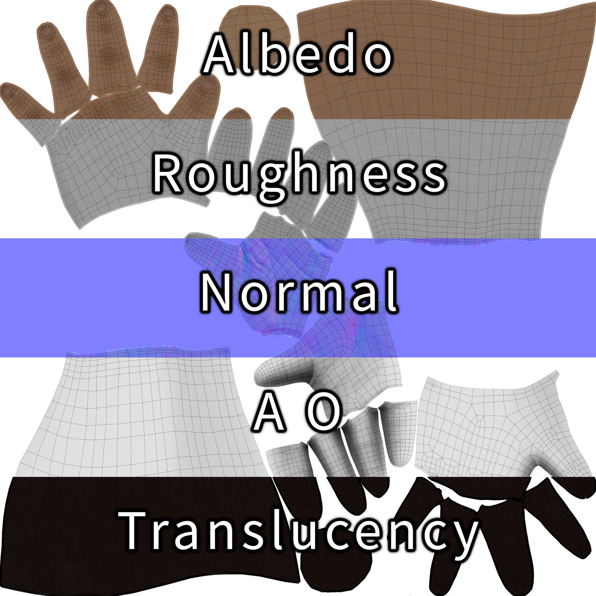 Male Hands Rigged Low-poly 3D model_46