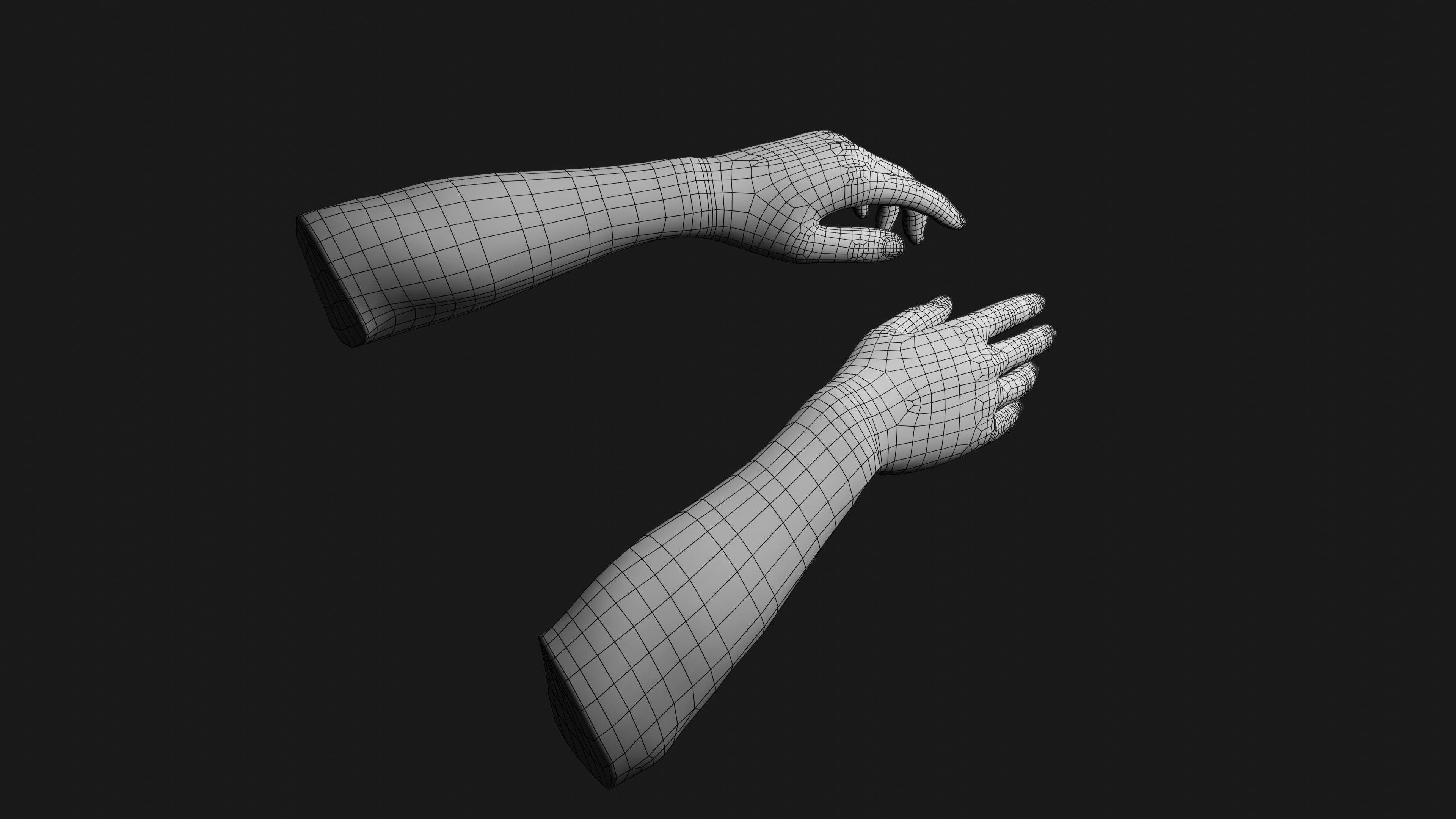 Male Hands Rigged Low-poly 3D model_27