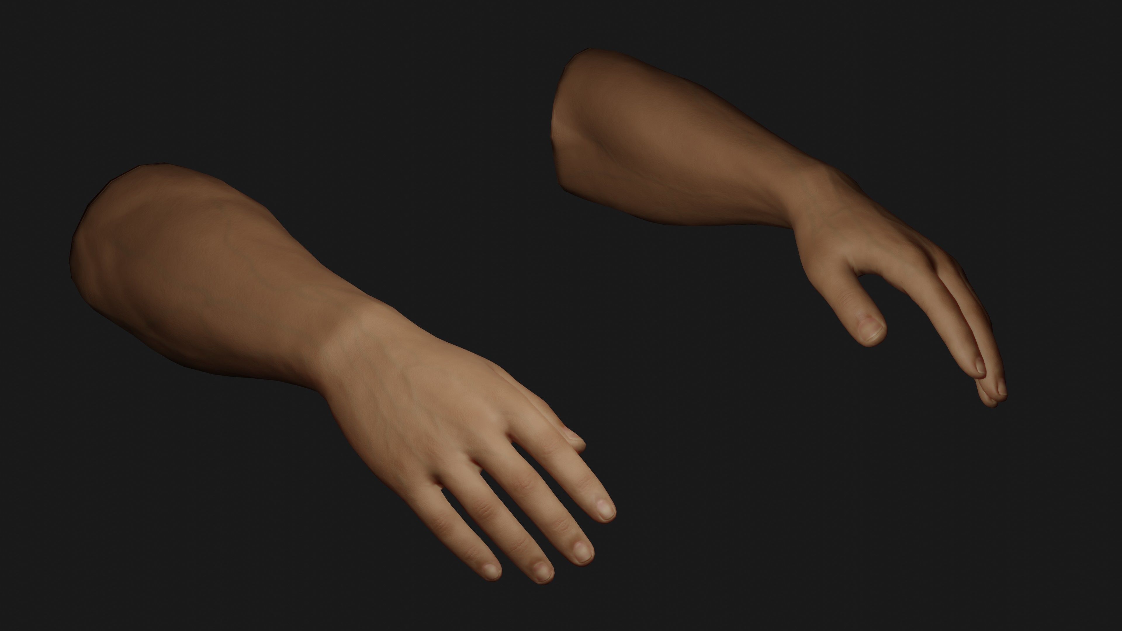 Male Hands Rigged Low-poly 3D model_2