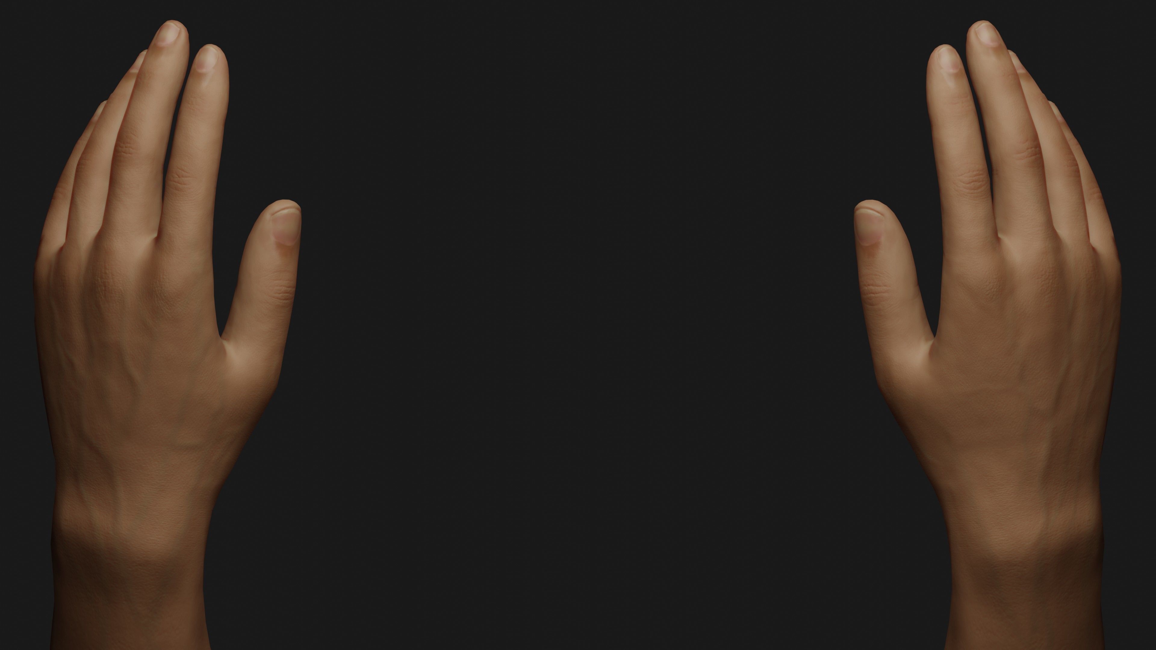 Male Hands Rigged Low-poly 3D model_9