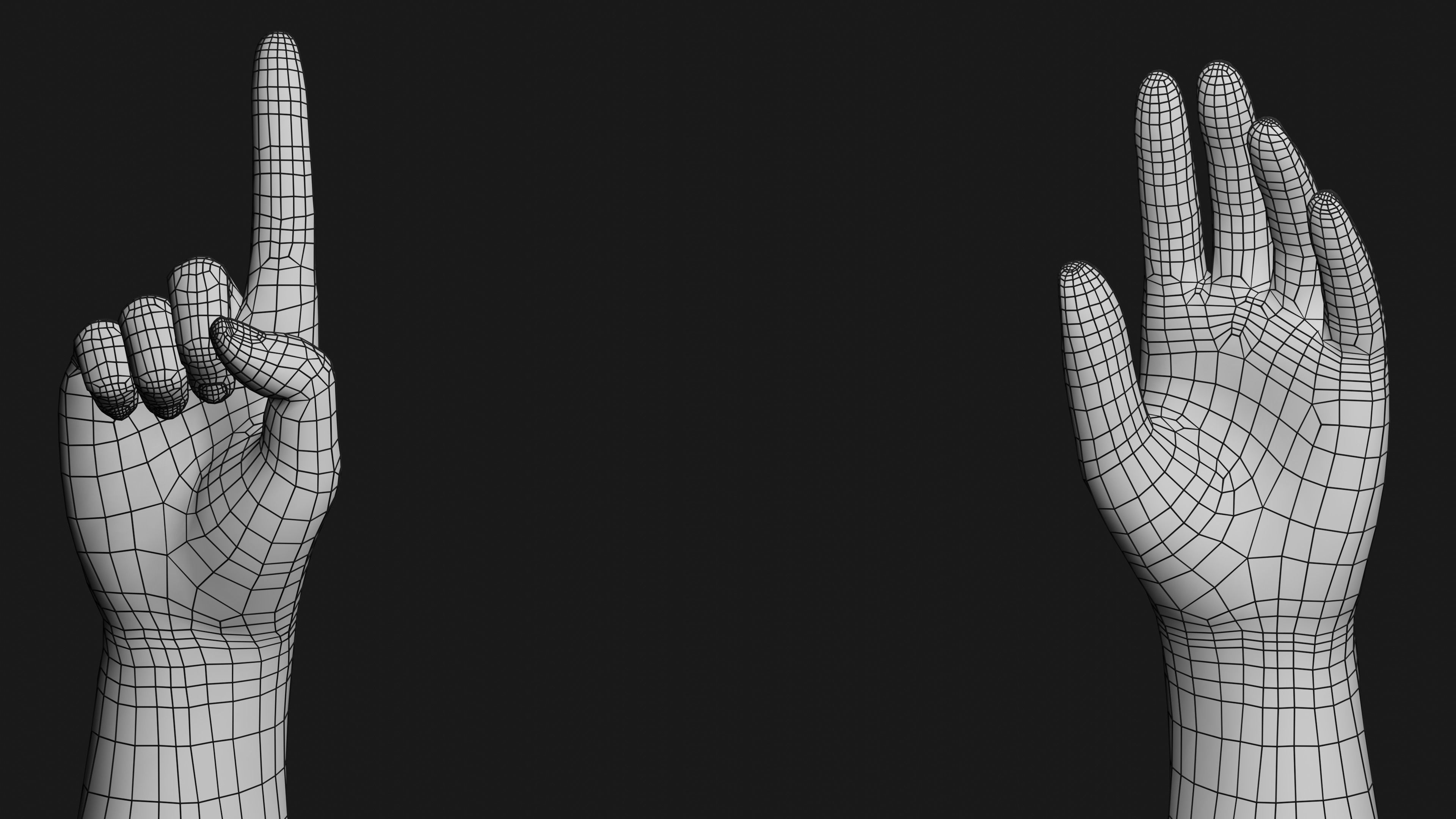 Male Hands Rigged Low-poly 3D model_32