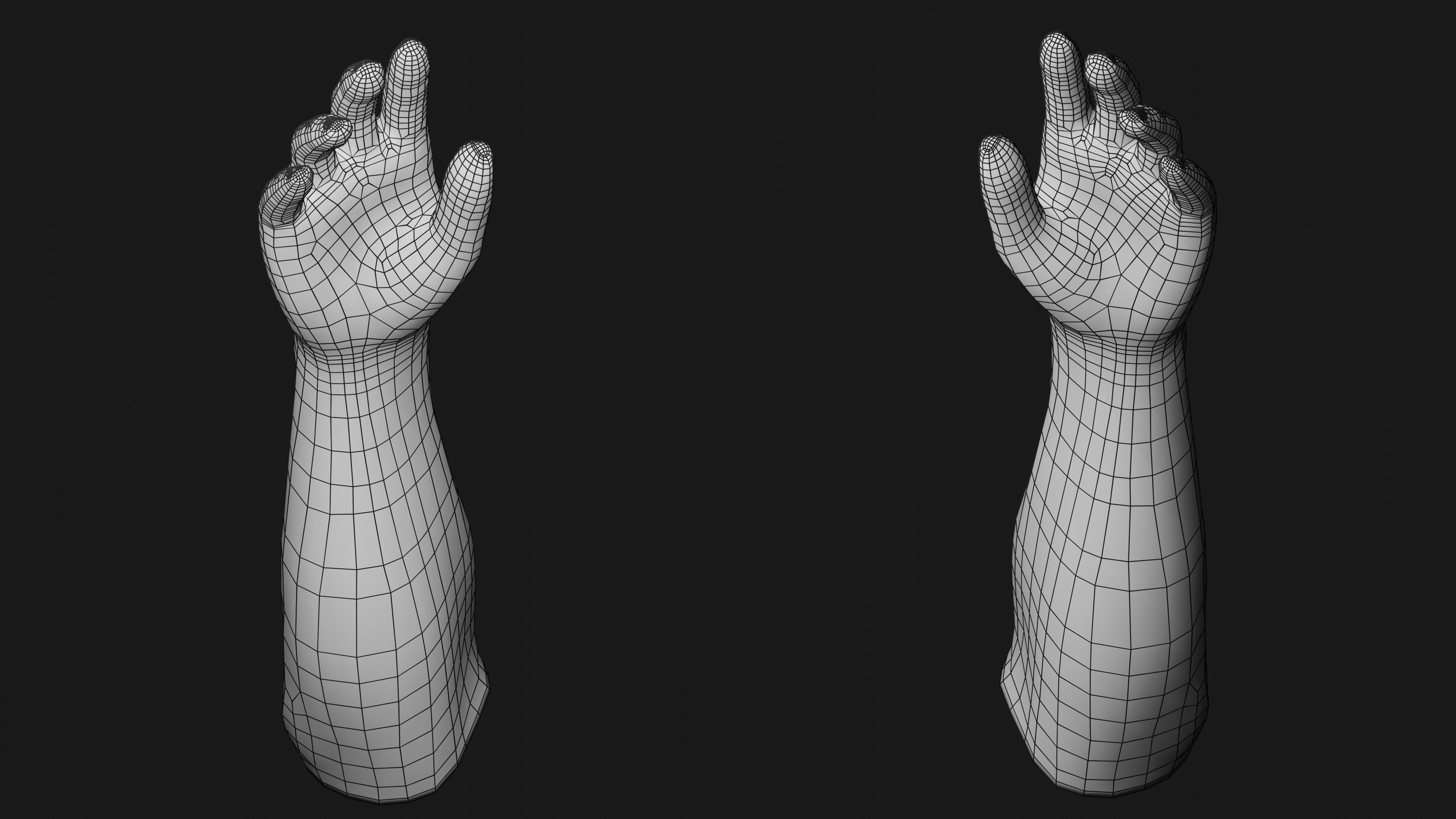Male Hands Rigged Low-poly 3D model_42