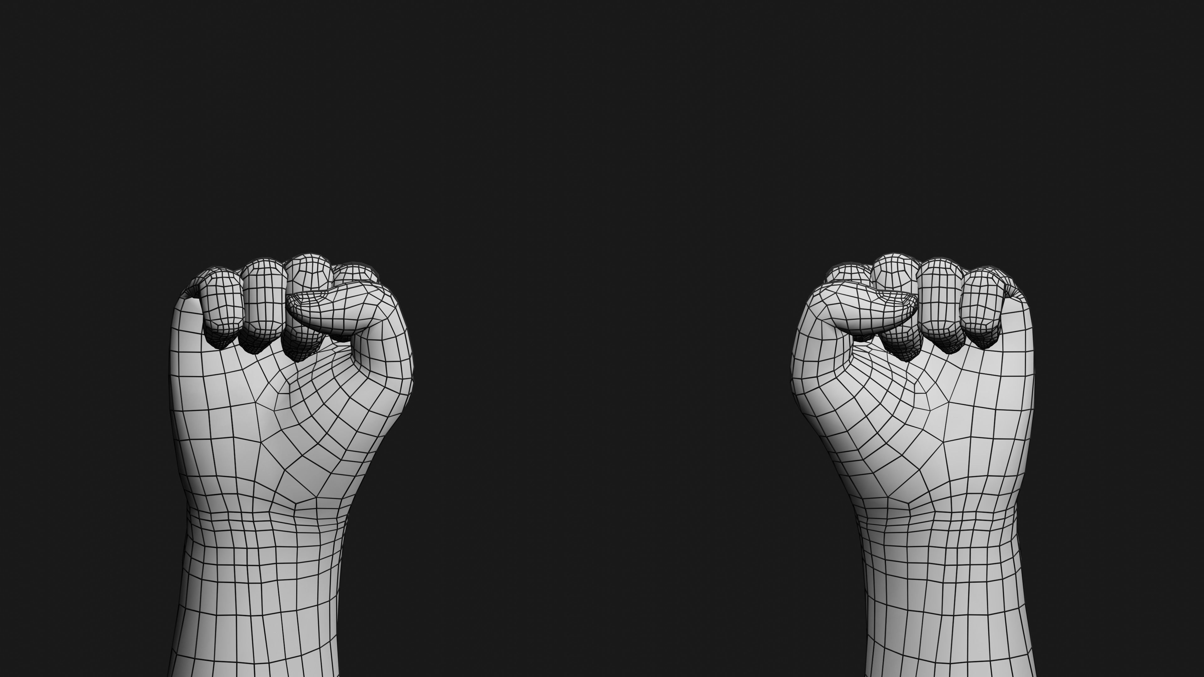Male Hands Rigged Low-poly 3D model_34