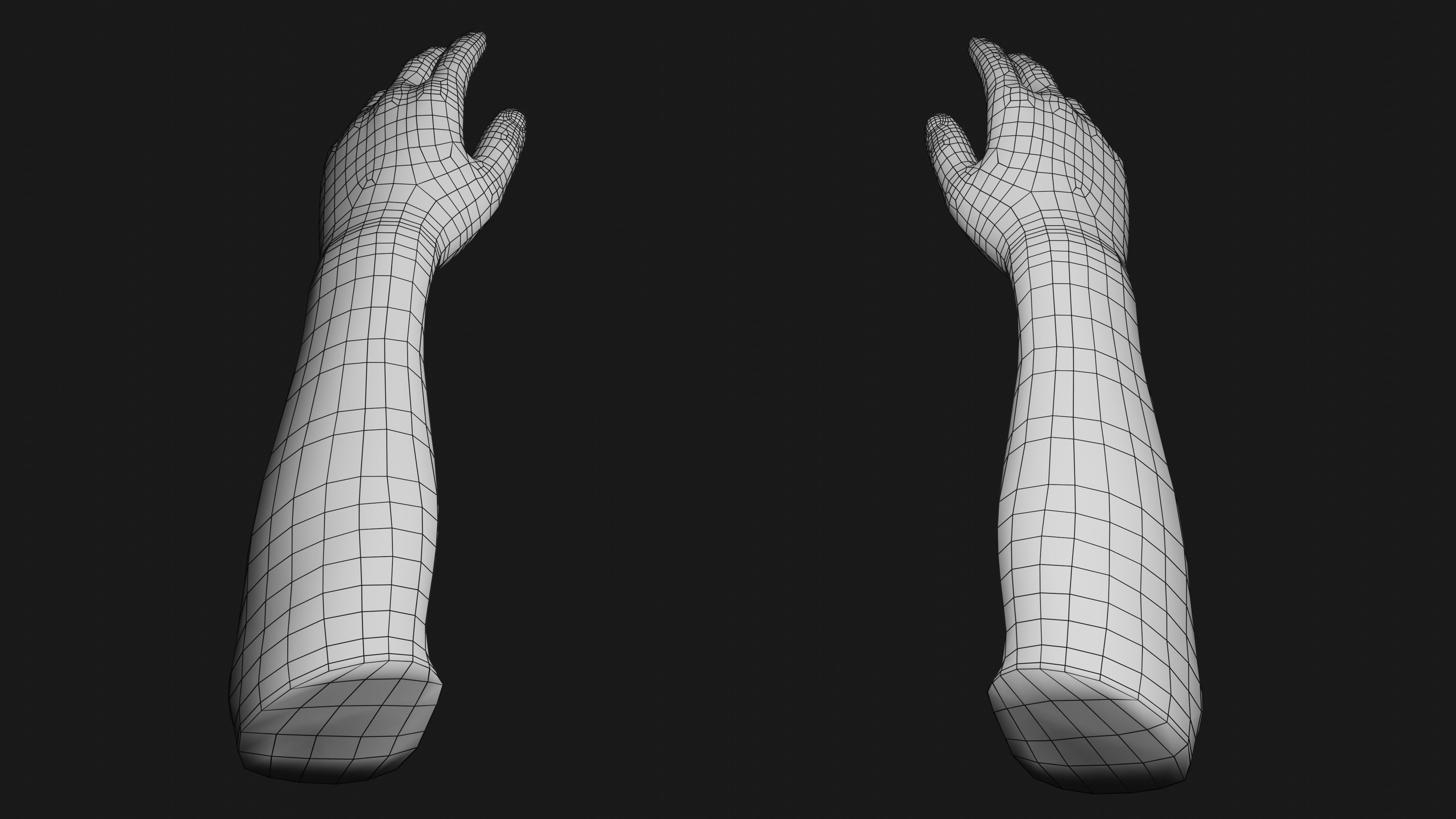 Male Hands Rigged Low-poly 3D model_30